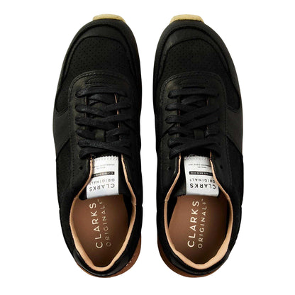 Black - Side - Clarks Originals Mens Leather Trainers