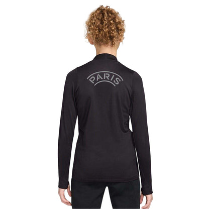 Black-Grey - Back - Nike Childrens-Kids Strike 25-26 Paris Saint Germain FC Drill Top