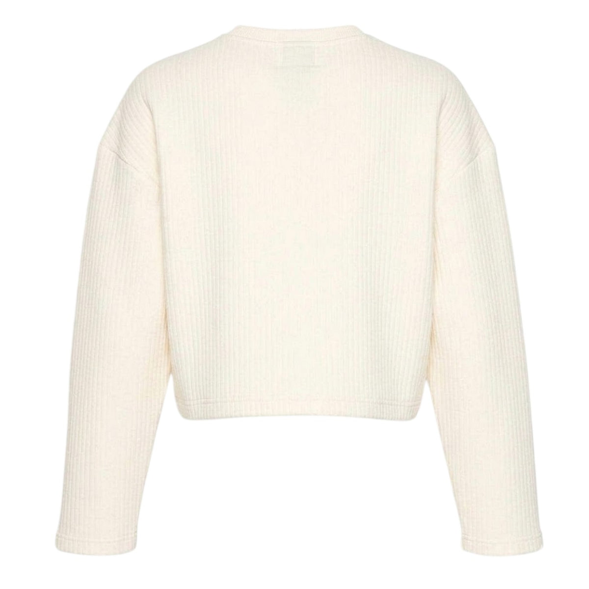 Ivory - Back - Calvin Klein Womens-Ladies Embroidered Crew Neck Sweatshirt