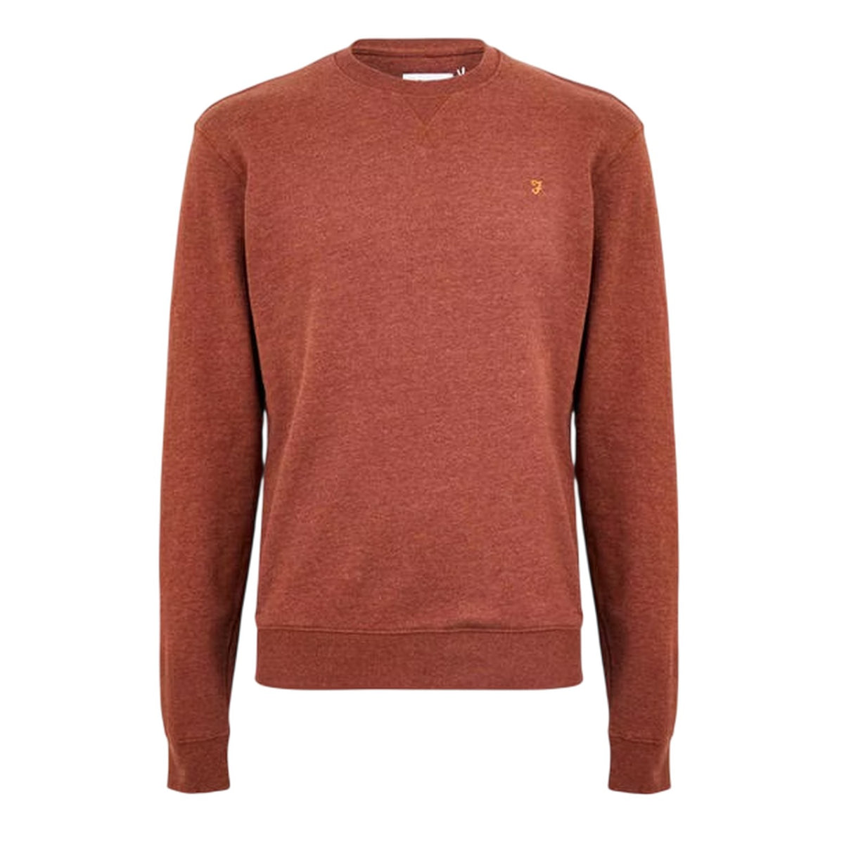 Teak Brown - Front - Farah Mens Organic Cotton Crew Neck Sweatshirt
