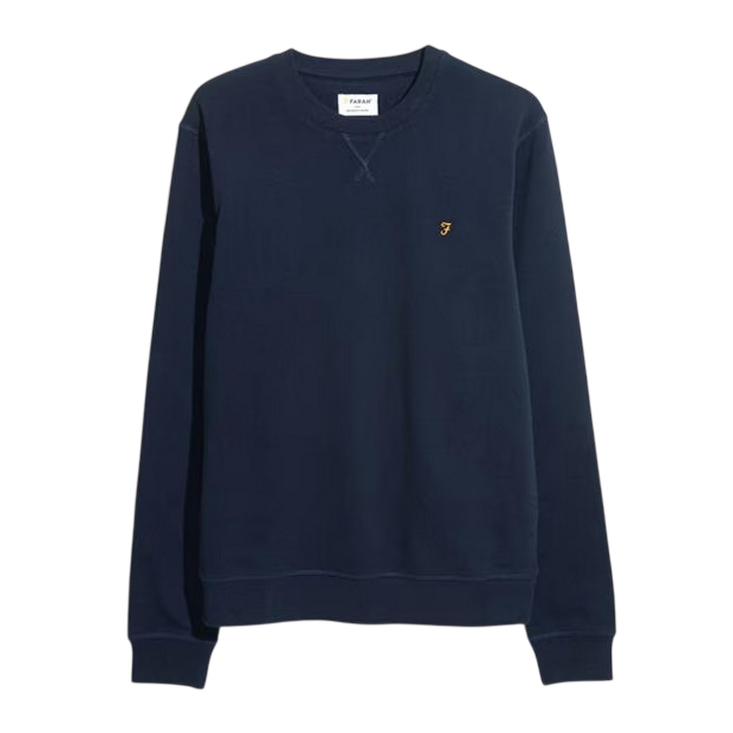 True Navy - Front - Farah Mens Organic Cotton Crew Neck Sweatshirt