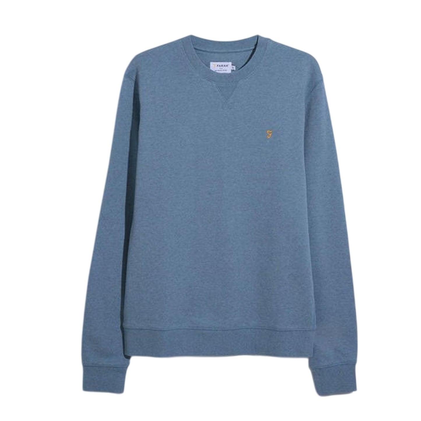 Blue Tide - Front - Farah Mens Organic Cotton Crew Neck Sweatshirt