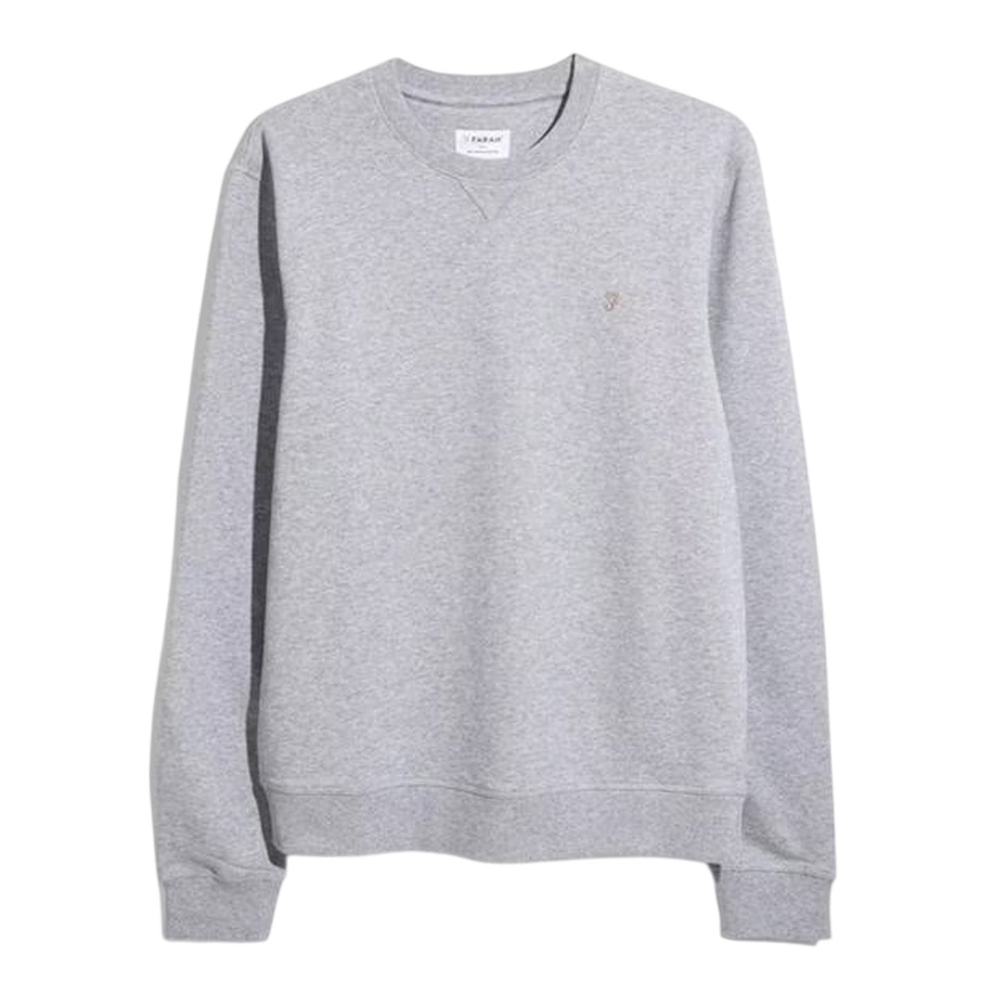 Grey Marl - Front - Farah Mens Organic Cotton Crew Neck Sweatshirt