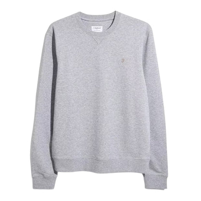 Grey Marl - Front - Farah Mens Organic Cotton Crew Neck Sweatshirt