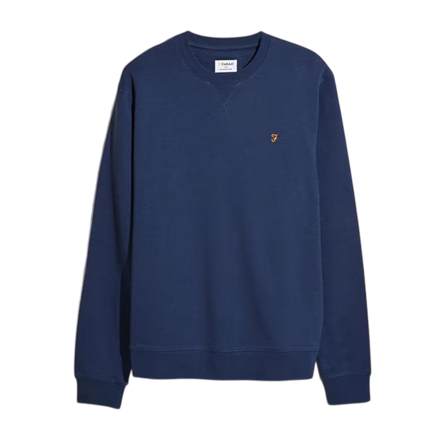 Blue - Front - Farah Mens Organic Cotton Crew Neck Sweatshirt