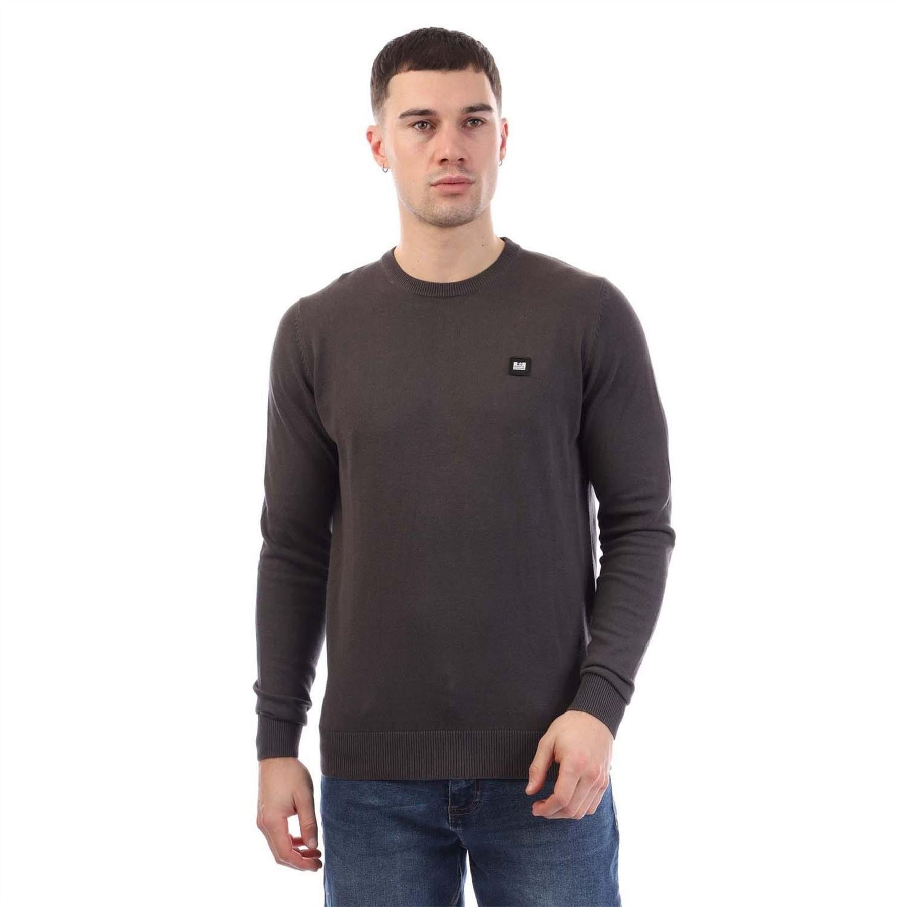 Charcoal - Front - Weekend Offender Mens Argentina Cotton Sweatshirt