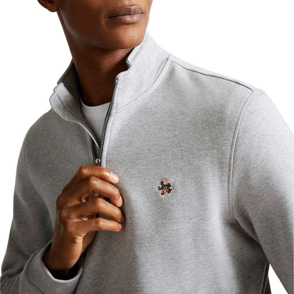 Grey - Side - Ted Baker Unisex Adult Kilbrn Quarter Zip Sweatshirt