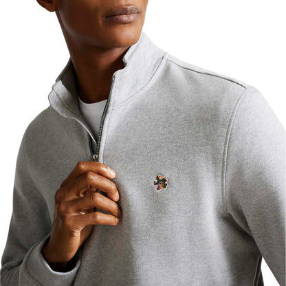 Grey - Side - Ted Baker Unisex Adult Kilbrn Quarter Zip Sweatshirt