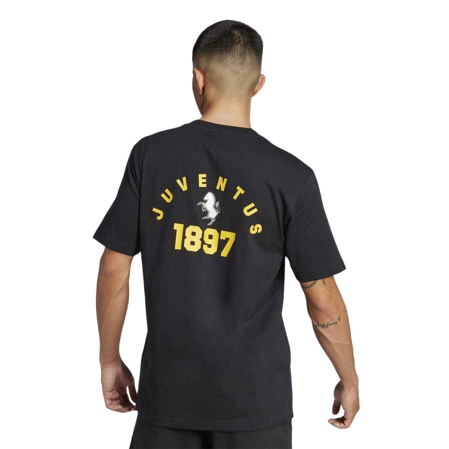 Black-Gold - Back - Adidas Unisex Adult Juventus FC T-Shirt