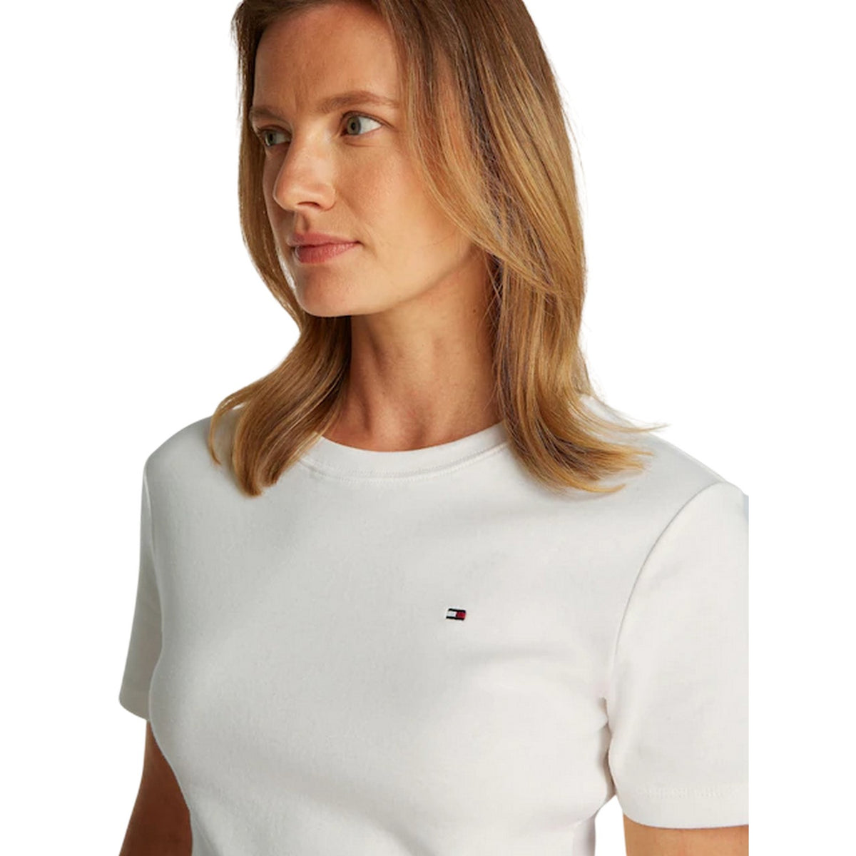White - Back - Tommy Hilfiger Mens Crew Neck Regular Short-Sleeved T-Shirt