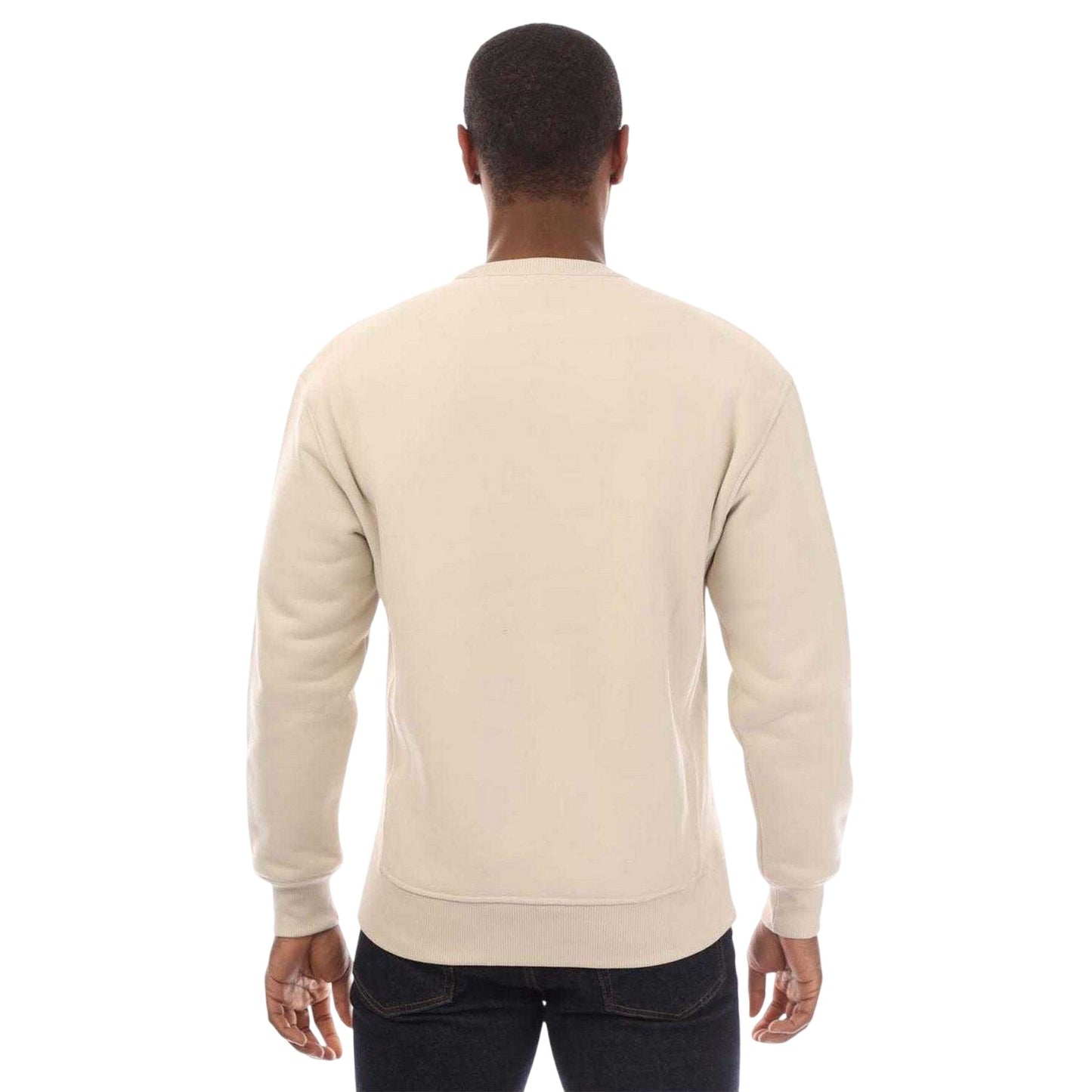 Cream - Back - Belstaff Mens Hockley Fleece Heavyweight Regular Sweatshirt
