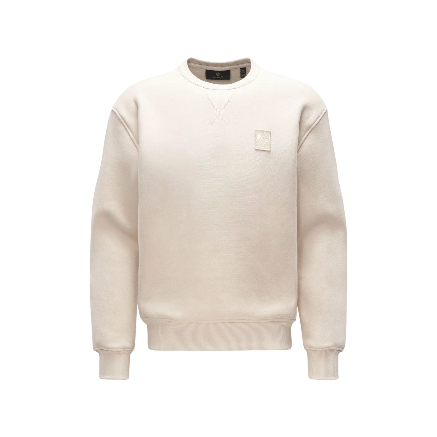 Cream - Front - Belstaff Mens Hockley Fleece Heavyweight Regular Sweatshirt