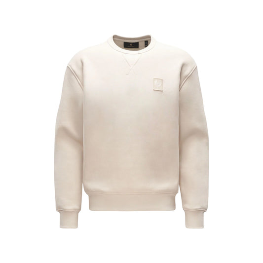 Cream - Front - Belstaff Mens Hockley Fleece Heavyweight Regular Sweatshirt
