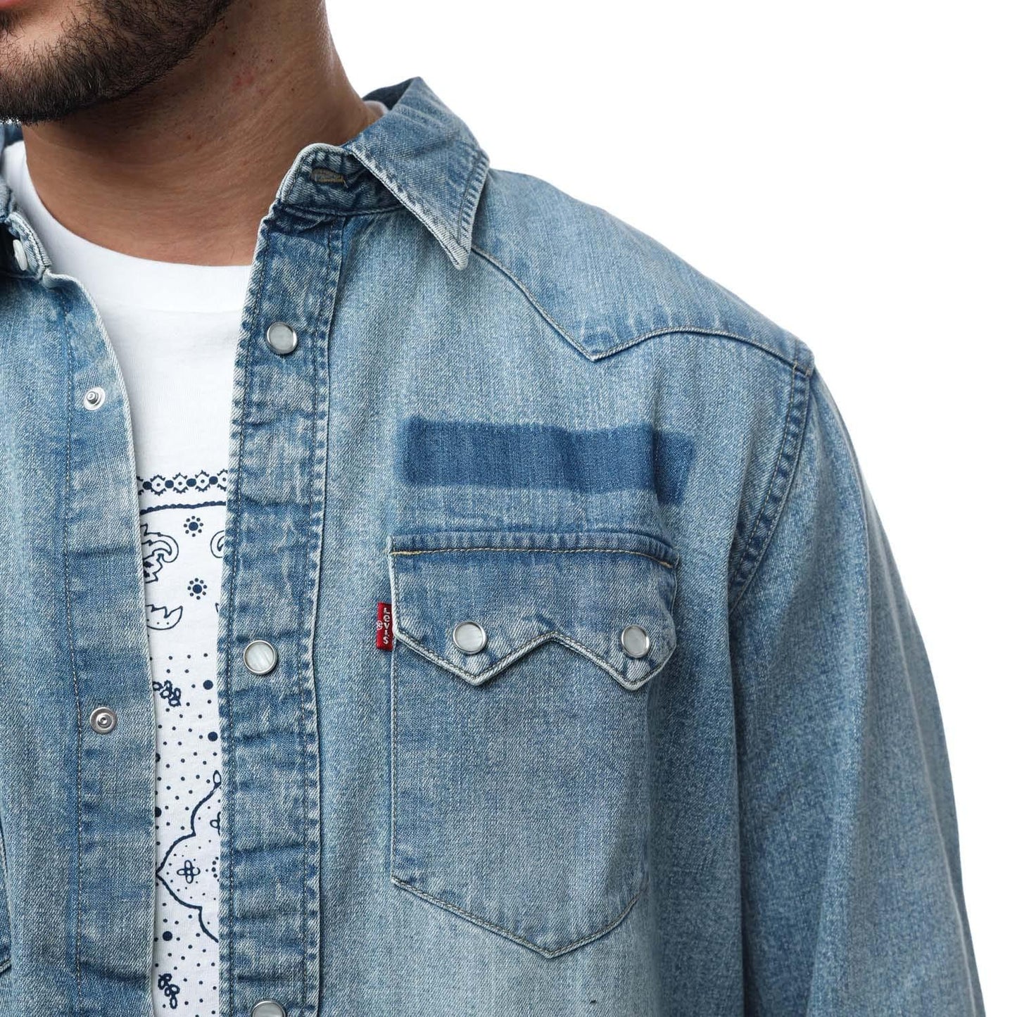 Light Blue - Side - Levis Mens Sawtooth Relaxed Fit Shirt