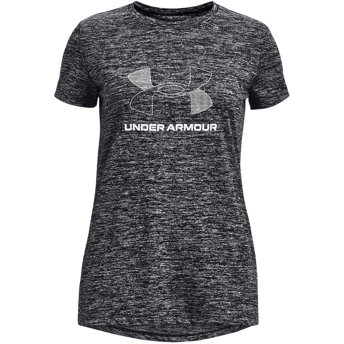 Black - Front - Under Armour Girls Tech Crew Neck Regular T-Shirt