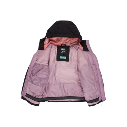 Black - Side - Roxy Girls Snowyhill Logo Ski Jacket