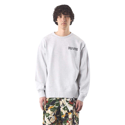 Light Grey - Side - Pretty Green Mens Spike Island Lettering Sweatshirt
