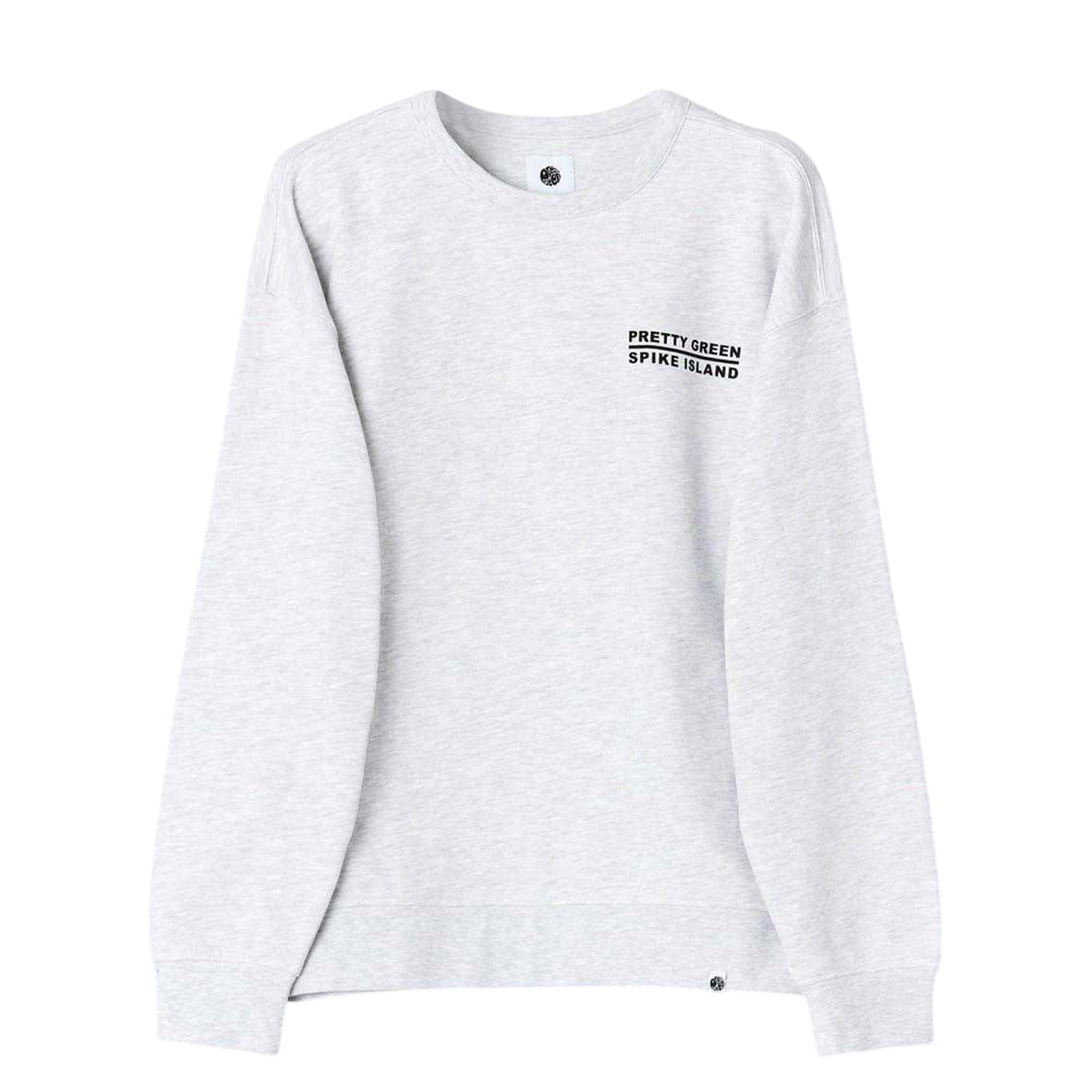 Light Grey - Front - Pretty Green Mens Spike Island Lettering Sweatshirt