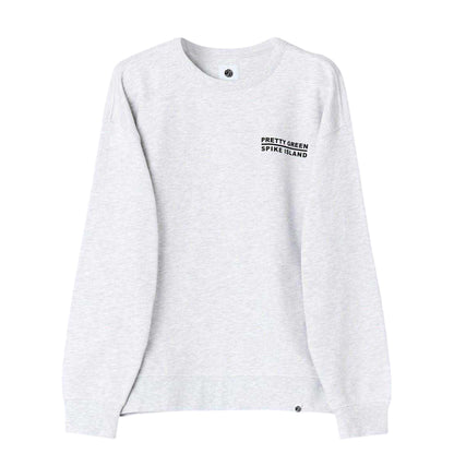 Light Grey - Front - Pretty Green Mens Spike Island Lettering Sweatshirt