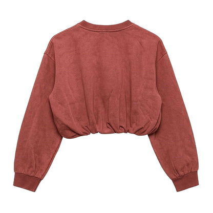 Burgundy - Back - I Saw It First Womens-Ladies Acid Wash Oversized Sweatshirt