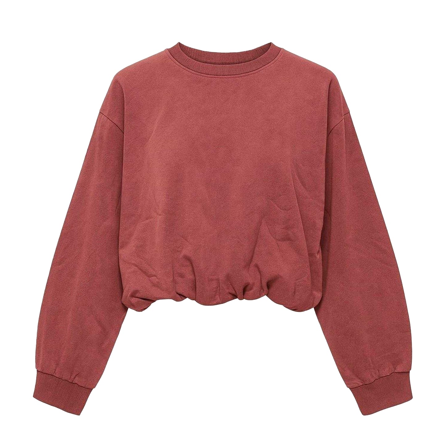 Burgundy - Front - I Saw It First Womens-Ladies Acid Wash Oversized Sweatshirt