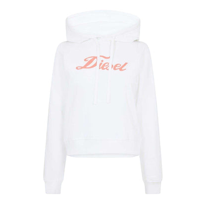 White - Front - Diesel Womens-Ladies Lettering Regular Hoodie