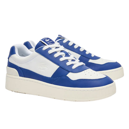 Blue-White - Pack Shot - Lacoste Mens Aceclip Premium Leather Trainers
