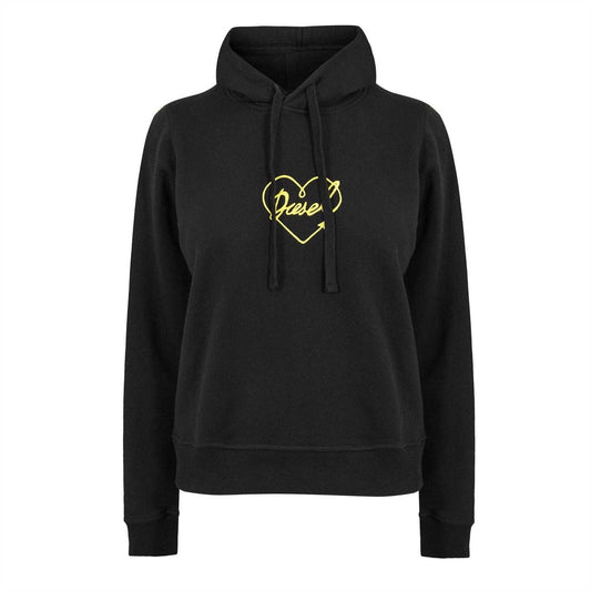 Black - Front - Diesel Womens-Ladies Heart Regular Long-Sleeved Hoodie