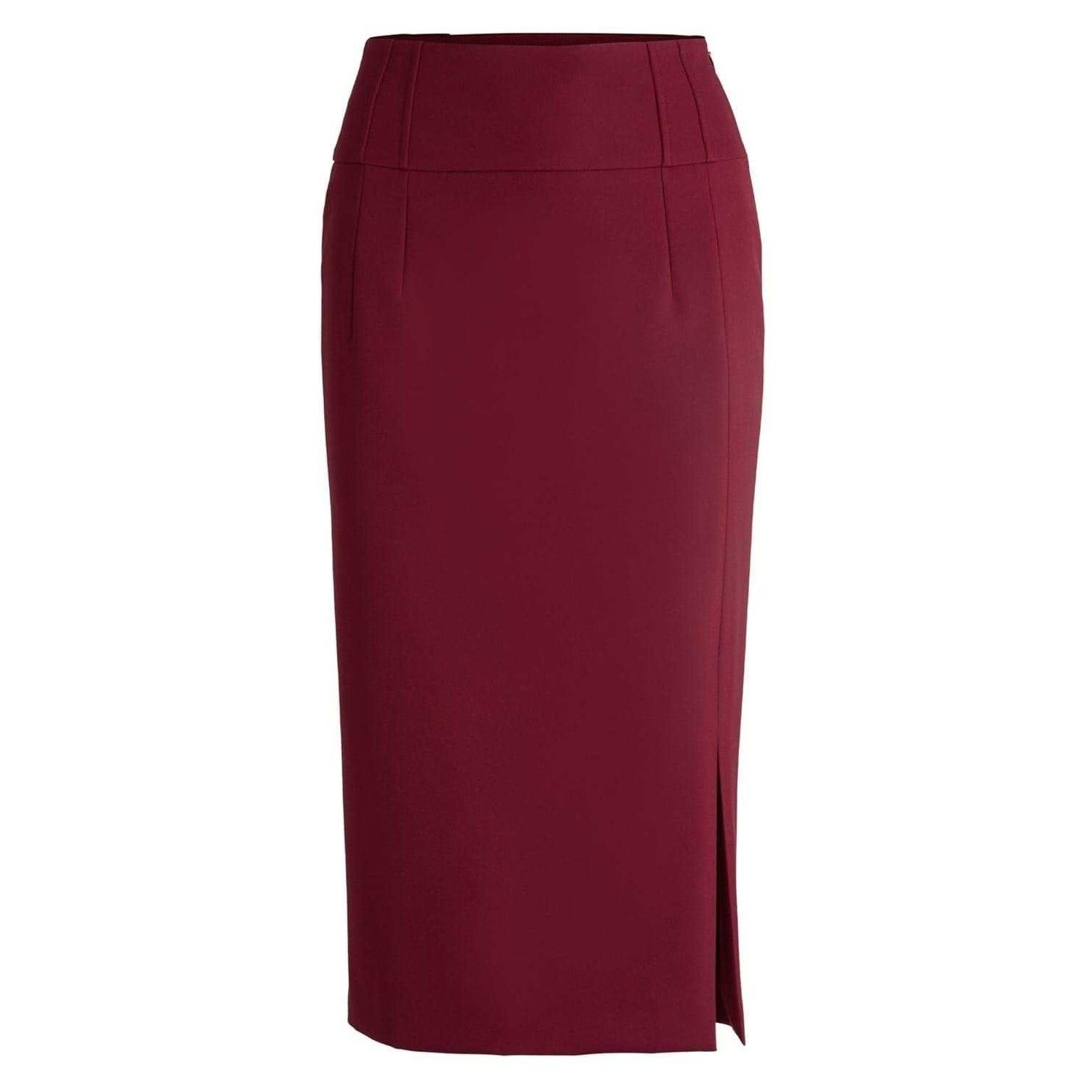 Dark Red - Front - Boss Womens-Ladies Vizena Pencil Skirt