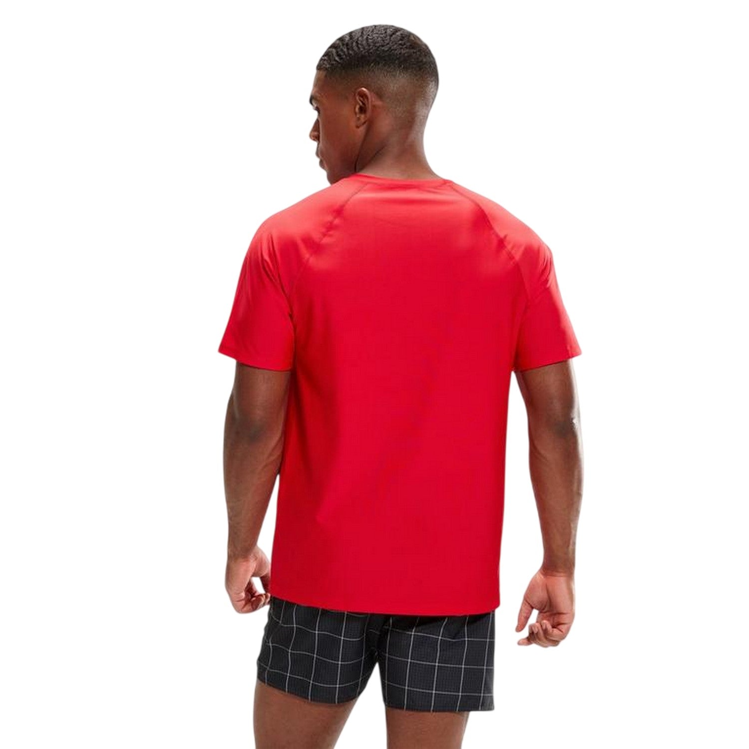 Red - Back - Speedo Mens Crew Neck Regular T-Shirt