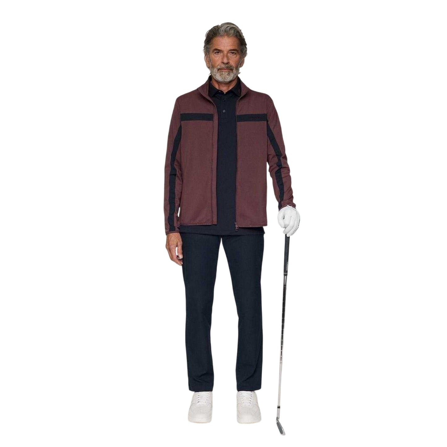 Berry - Side - J.Lindeberg Mens Jarvis Logo Track Jacket