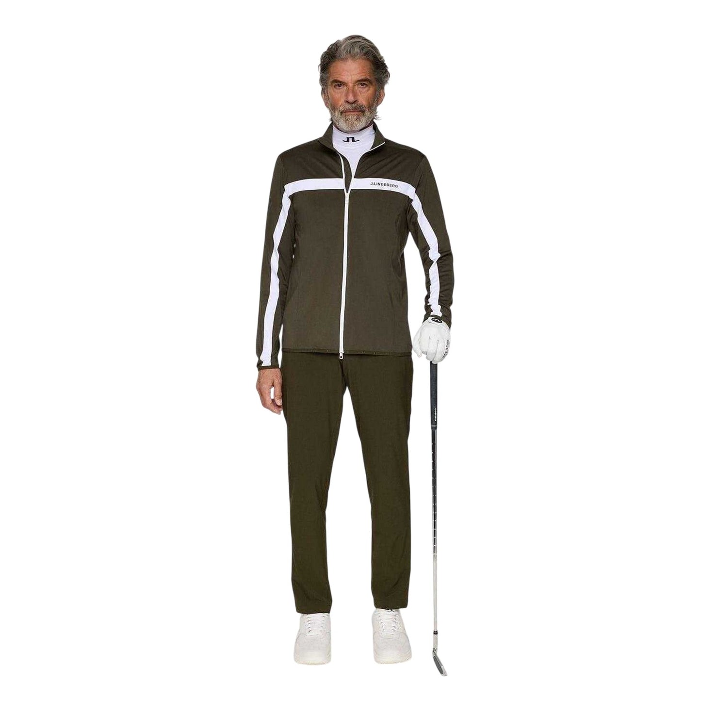 Forest Green - Side - J.Lindeberg Mens Jarvis Logo Track Jacket