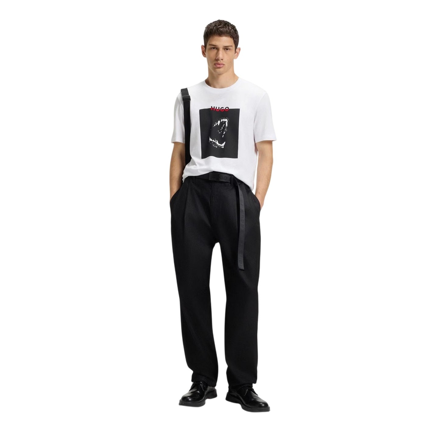 White - Side - Hugo Mens Doberman T-Shirt