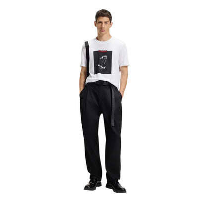 White - Side - Hugo Mens Doberman T-Shirt