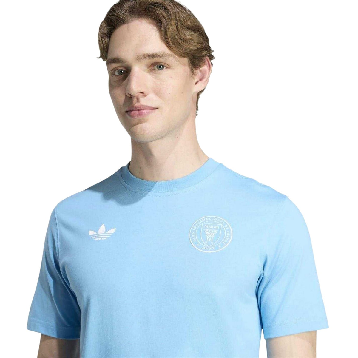 Blue-White - Side - Adidas Mens Inter Miami CF Cotton T-Shirt