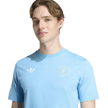 Blue-White - Side - Adidas Mens Inter Miami CF Cotton T-Shirt