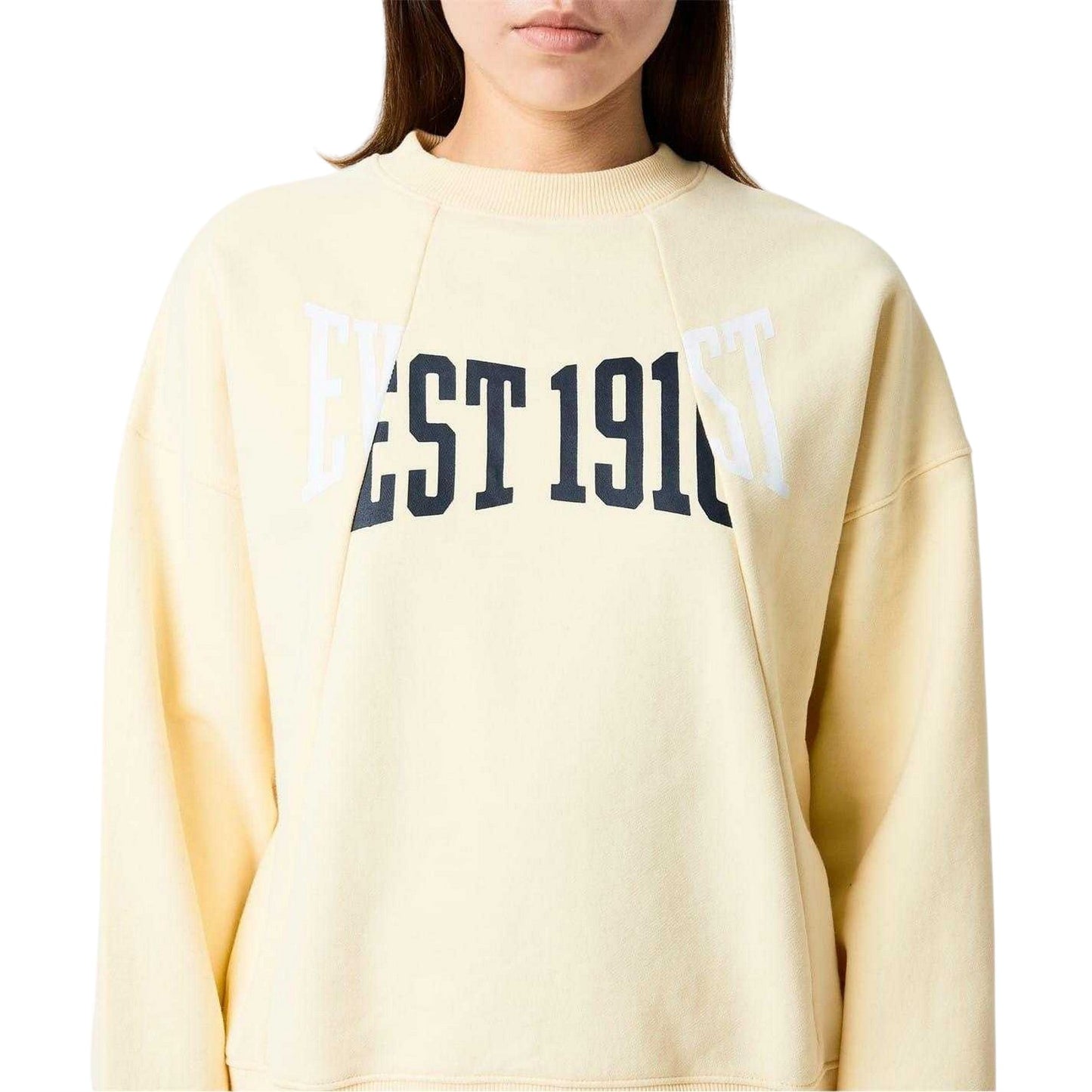 Soft Yellow - Side - Everlast Unisex Adult Est 1910 Logo Sweatshirt