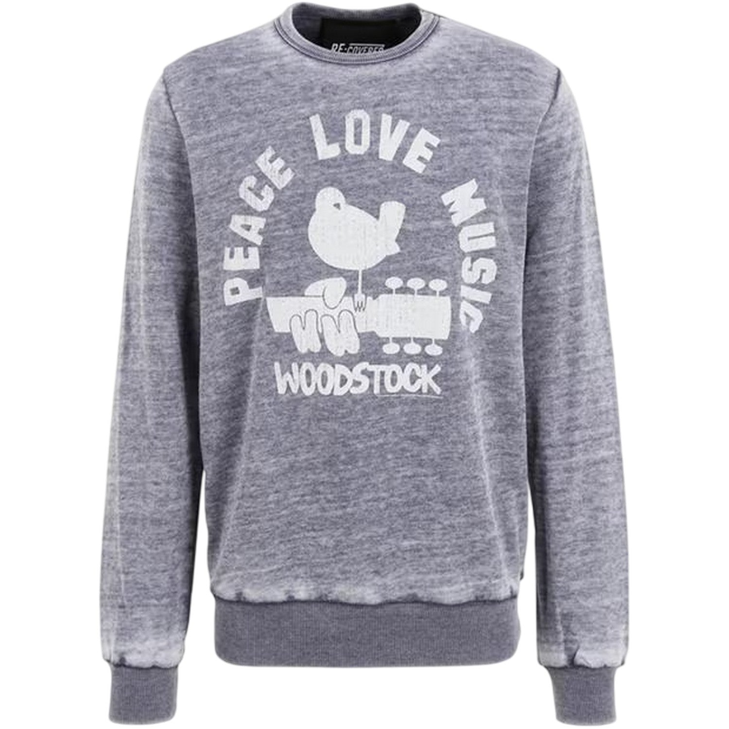 Grey - Side - Woodstock Mens Peace - Love - Music Crew Neck Regular Sweatshirt