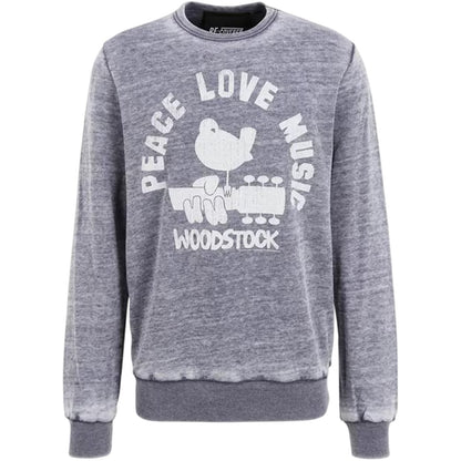 Grey - Side - Woodstock Mens Peace - Love - Music Crew Neck Regular Sweatshirt