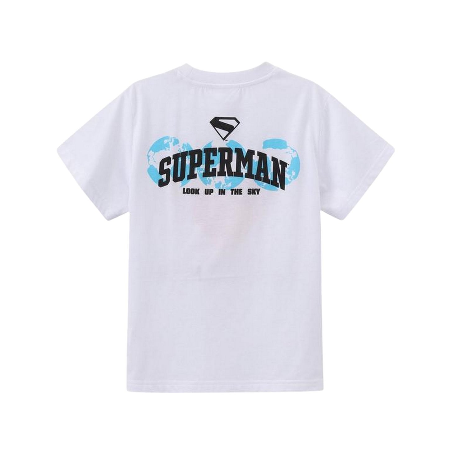 White-Red - Back - Superman Childrens-Kids Logo T-Shirt
