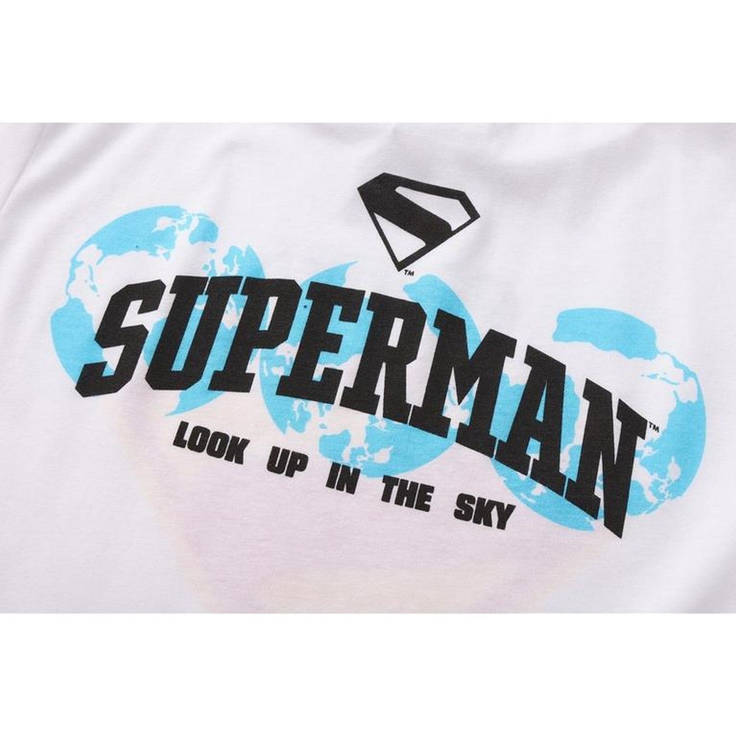 White-Red - Side - Superman Childrens-Kids Logo T-Shirt