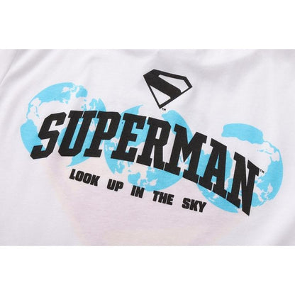 White-Red - Side - Superman Childrens-Kids Logo T-Shirt