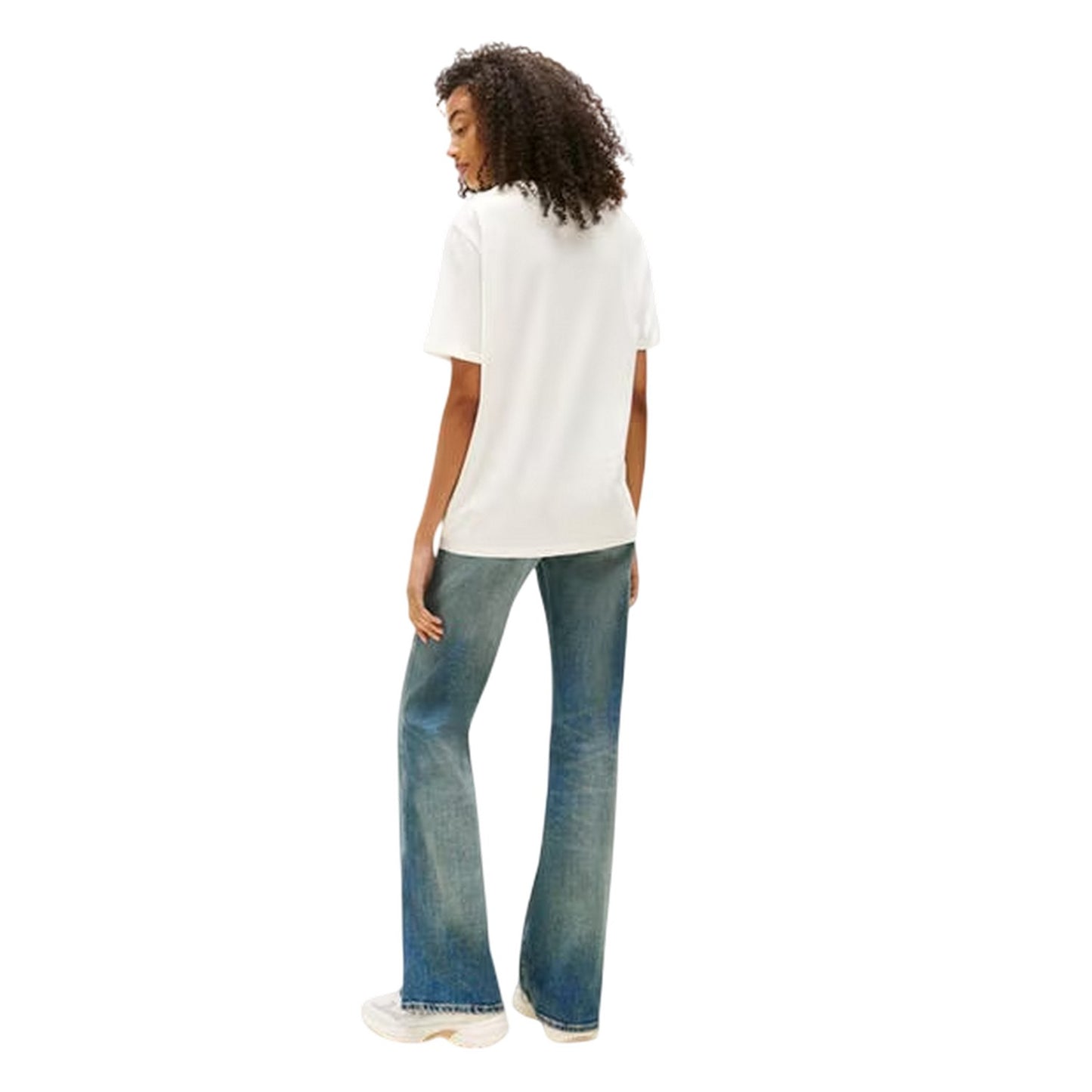 Ecru - Back - Tommy Jeans Womens-Ladies Strawberry Regular T-Shirt