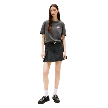 Black - Side - Tommy Jeans Womens-Ladies Neon Heart Regular T-Shirt