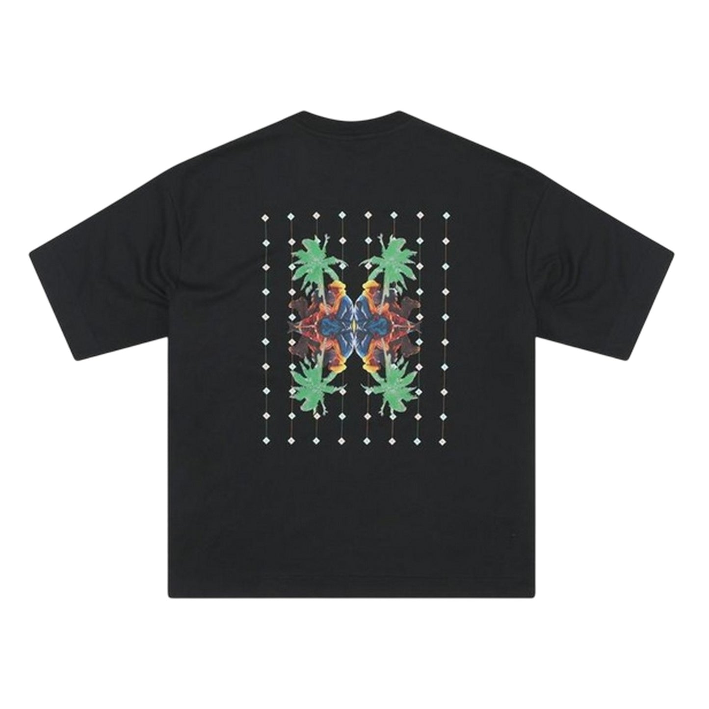 Black - Back - London Unisex Adult Palm Print Relaxed Fit T-Shirt