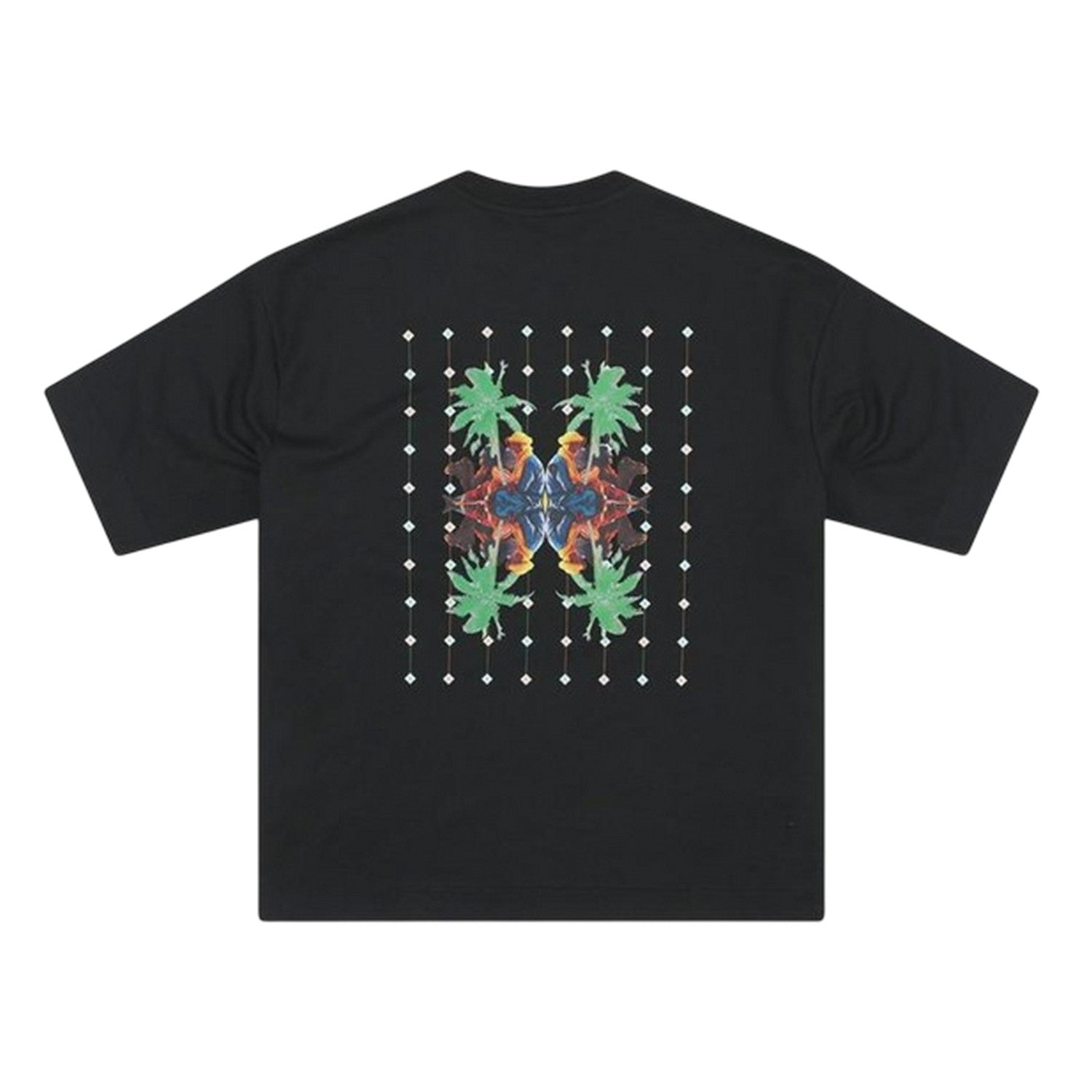 Black - Back - London Unisex Adult Palm Print Relaxed Fit T-Shirt