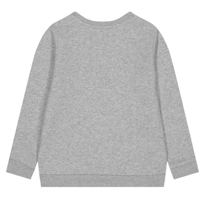 Grey - Back - Boss Boys Logo Long-Sleeved Sweatshirt