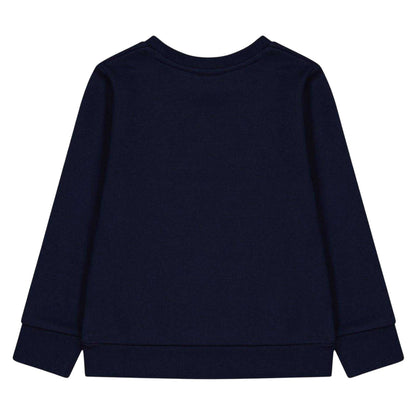 Navy - Back - Boss Boys Logo Long-Sleeved Sweatshirt