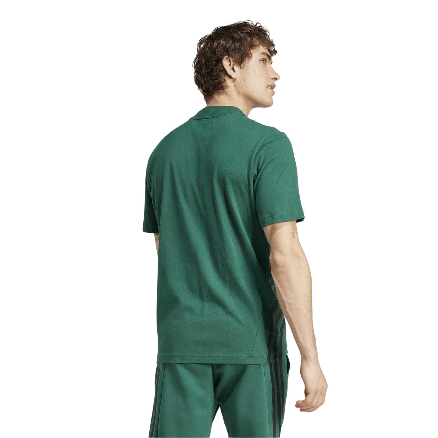 Green - Back - Adidas Mens Future Icon 3 Stripes T-Shirt