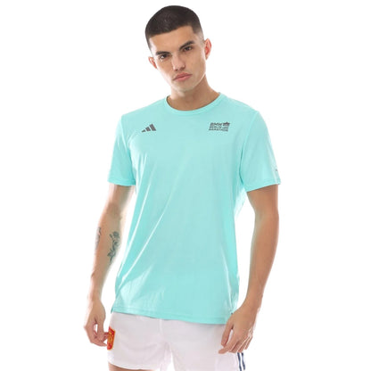 Aqua - Side - Adidas Mens Legends Marathon Lettering T-Shirt